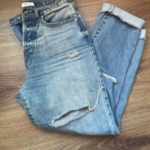 Forever 21 Light Blue Distressed Boyfriend Jeans